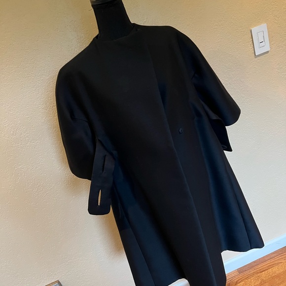 Vtg Joseph Magnin black silk taffeta hot pink opera couture coat - Picture 6 of 16